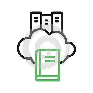 Cloud Library Icon Image.