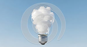 Cloud in a Lightbulb - Creative Idea and Technology Concept