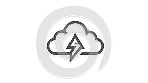 Cloud Lightning Bolt Icon - Fast Data Transfer, Cloud Computing and Energy Concept