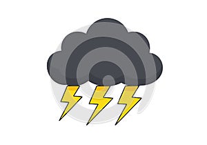 Cloud with lightning clipart.