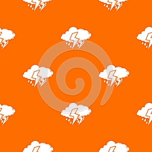 Cloud lightning pattern vector orange