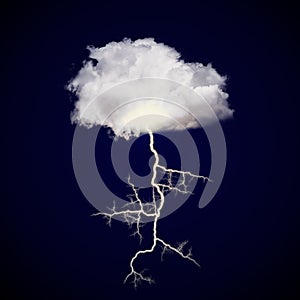 Cloud with lightning strike