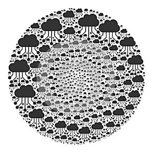 Cloud Links Icon Spheric Bubble Mosaic