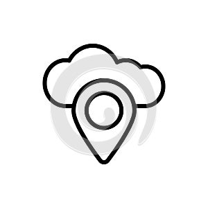 Cloud, location icon. Simple line, outline vector elements of internet storage icons for ui and ux, website or mobile application