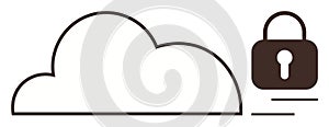 Cloud and Lock Representing Secure Cloud Storage and Data Protection