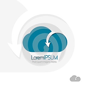 Cloud Logo design. Cloud with arrow. Data transfer