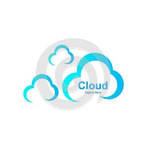 Cloud Logo Design Template. Cloud Icons in trendy flat style isolated.