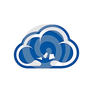 Cloud logo design template. data server cloud logo vector icon