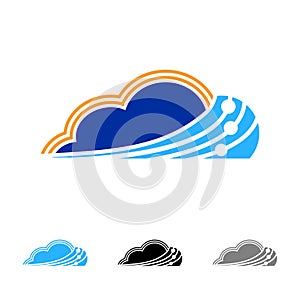 Cloud logo design template. data server cloud logo vector icon