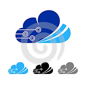 Cloud logo design template. data server cloud logo vector icon