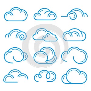 Cloud logo symbol sign icon set vector design elements