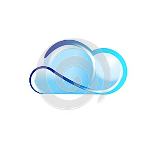 Cloud line art logo vector