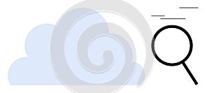 Cloud and Magnifying Glass Representing Data Search and Analysis in Cloud Computing