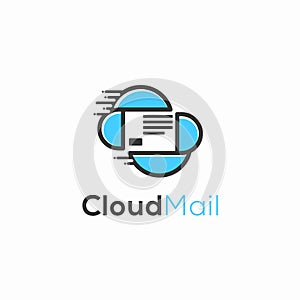 Cloud mail logo design concept