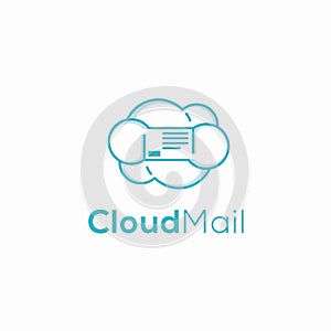 Cloud mail logo design concept