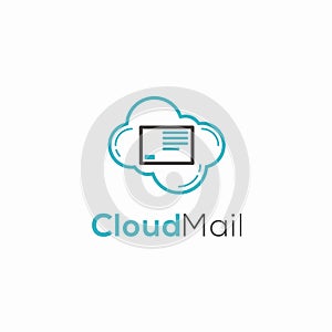 Cloud mail logo design concept
