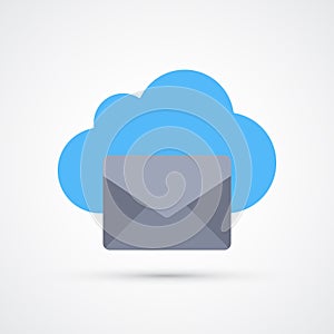 Cloud mail trendy symbol. Vector trendy colored illustration