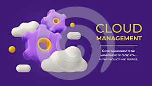 Cloud management 3d banner