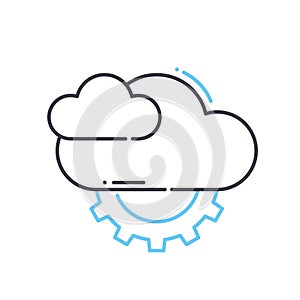 cloud management concept line icon, outline symbol, vector illustration, concept sign