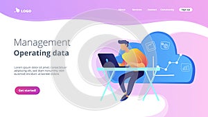 Cloud management concept vector illustration.