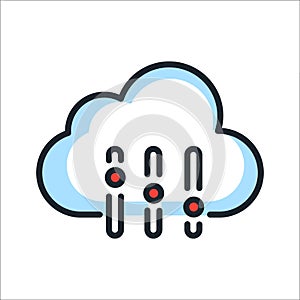 Cloud Management Icon Color Illustration Design