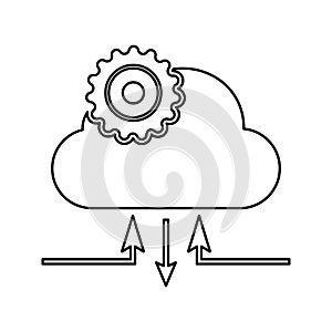 cloud management icon. Element of cyber security for mobile concept and web apps icon. Thin line icon for website design and