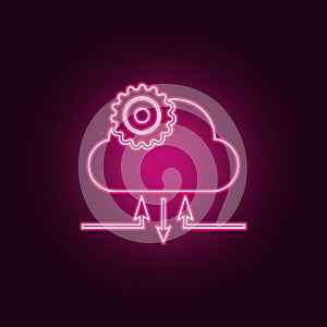 cloud management icon. Elements of Web Development in neon style icons. Simple icon for websites, web design, mobile app, info