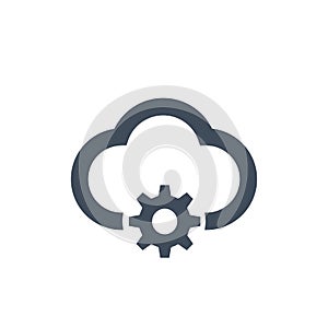 Cloud management icon isolated on clean background. Vector illustration for your web mobile logo app UI design.