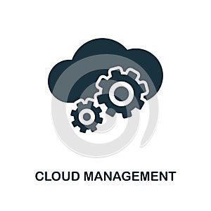 Cloud Management icon. Monochrome style design from big data icon collection. UI. Pixel perfect simple pictogram cloud management