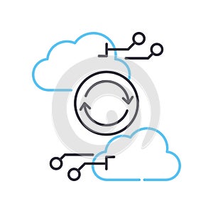 cloud management line icon, outline symbol, vector illustration, concept sign