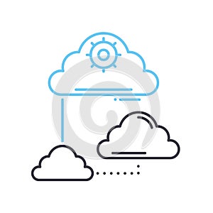 cloud management line icon, outline symbol, vector illustration, concept sign