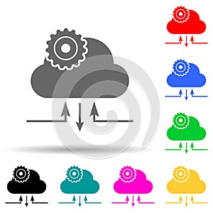 cloud management multi color style icon. Simple glyph, flat vector of web development icons for ui and ux, website or mobile