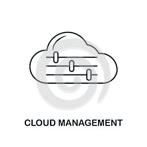 Cloud Management outline icon. Simple design from web development icon collection. UI and UX. Pixel perfect cloud management icon.