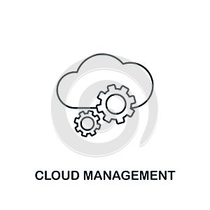 Cloud Management outline icon. Thin line style from big data icons collection. Pixel perfect simple element cloud