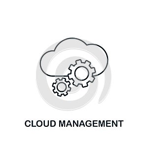 Cloud Management outline icon. Thin line style from big data icons collection. Pixel perfect simple element cloud management icon