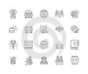 Cloud marketing line icons collection. Scalability, Flexibility, Agility, Integration, Automation, Optimization photo