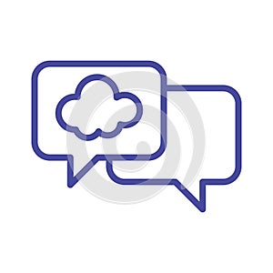 cloud message Vector icon which is suitable for commercial work and easily modify or edit it