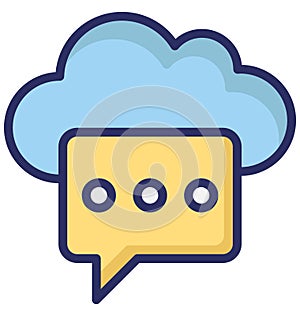 Cloud Messaging Isolated Vector Icon that can easily modify or edit.