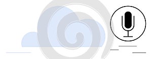 Cloud and Microphone Representing Voice Technology and Cloud Computing Integration