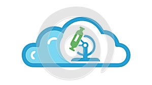 Cloud Microscope: Digital Research & Scientific Discovery, vector design Generative AI