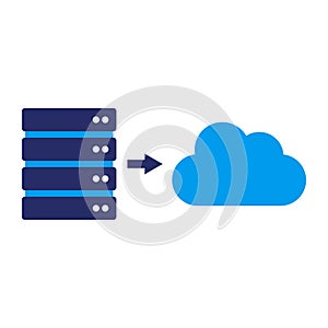 Cloud migration and cloud computing icon