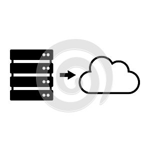 Cloud migration and cloud computing icon photo