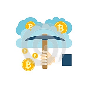 Cloud Mining Vector Icon