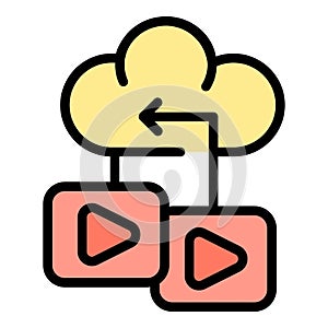 Cloud monetize icon vector flat