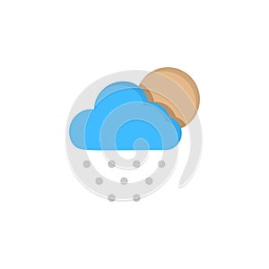 Cloud moon hail icon. Simple line, outline vector of two color weather icons for ui and ux, website or mobile application