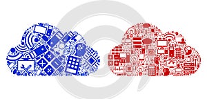 Cloud Mosaic Icons for BigData
