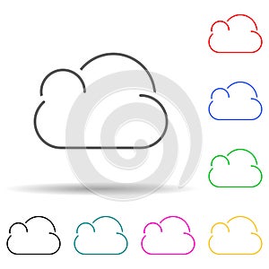 Cloud multi color set icon. Simple thin line, outline vector of web icons for ui and ux, website or mobile application
