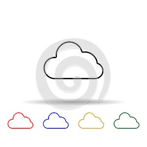 cloud multi color style icon. Simple thin line, outline vector of web icons for ui and ux, website or mobile application