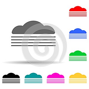 cloud multi color style icon. Simple thin line, outline vector of web icons for ui and ux, website or mobile application