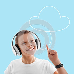 Cloud music concept social media background